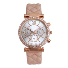 Chic stylish lady dress analog quartz diamond watch soft and durable leather band girl wristwatch reloj